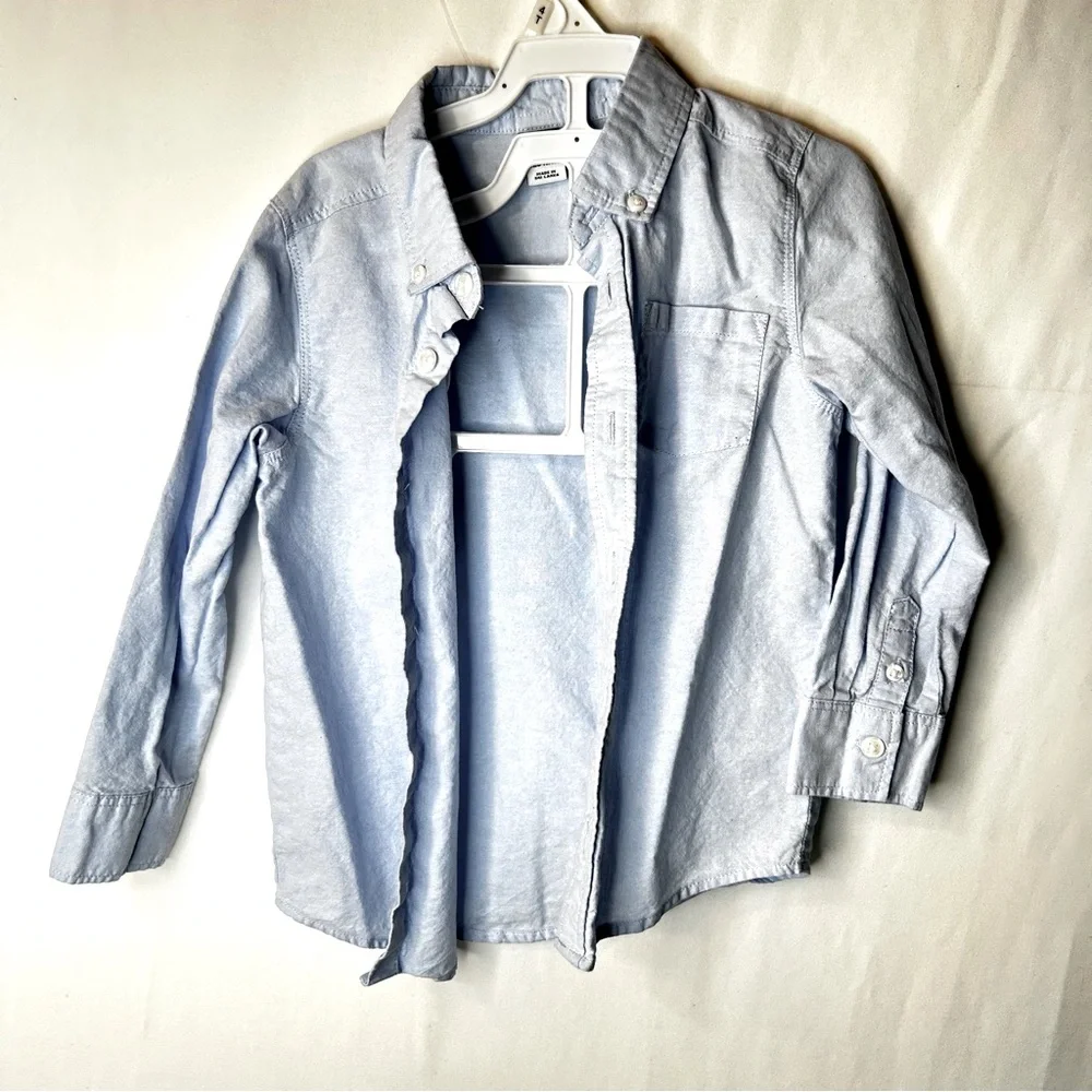 018-019 Old Navy Sky Blue Boys Toddlers Kids Collared Shirt Button Down 4T